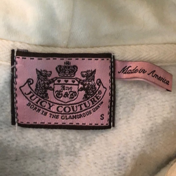 Vintage Juicy Couture Beige/Gray ZIP Up Hoodie SzSm - Picture 8 of 9